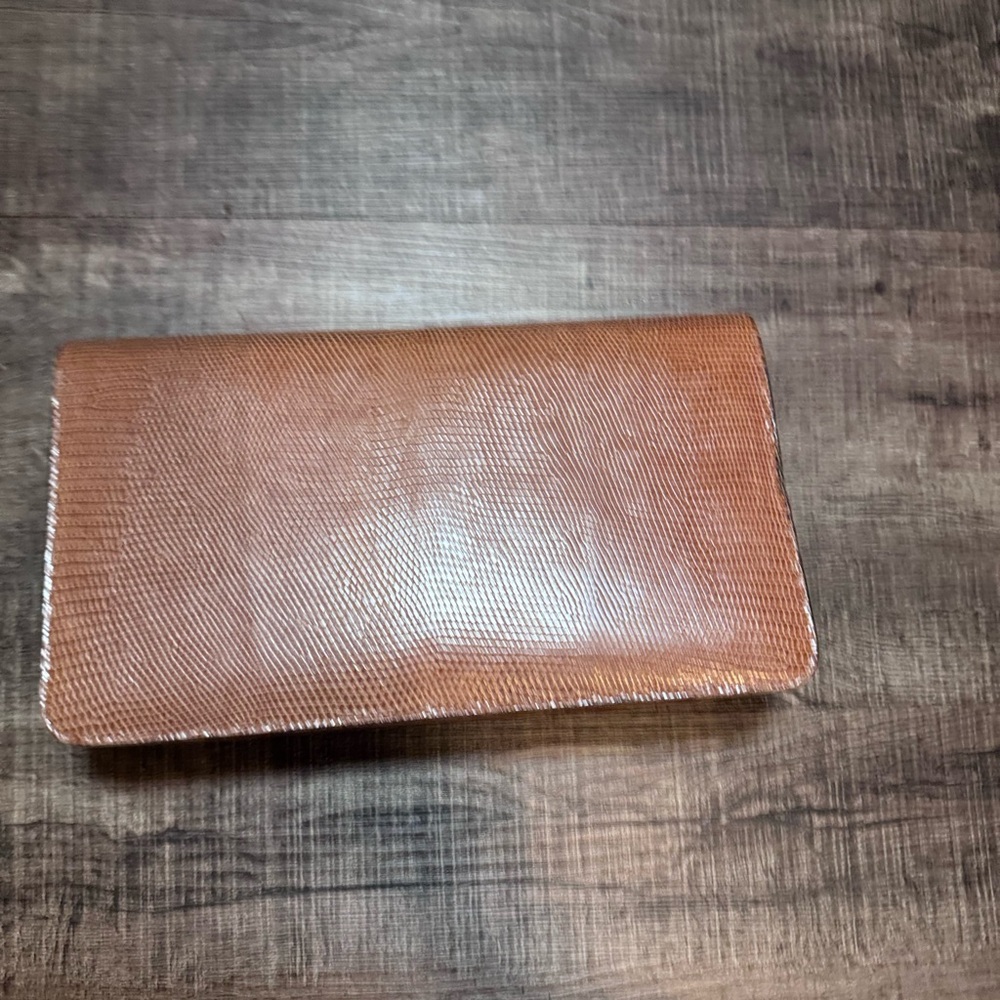 vintage Gucci brown lizard skin clutch bag with Silver Detail - Picture 6 of 8
